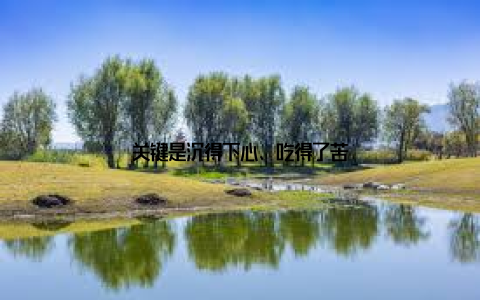 关键是沉得下心、吃得了苦