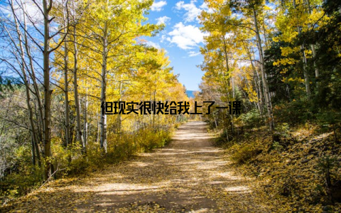 但现实很快给我上了一课